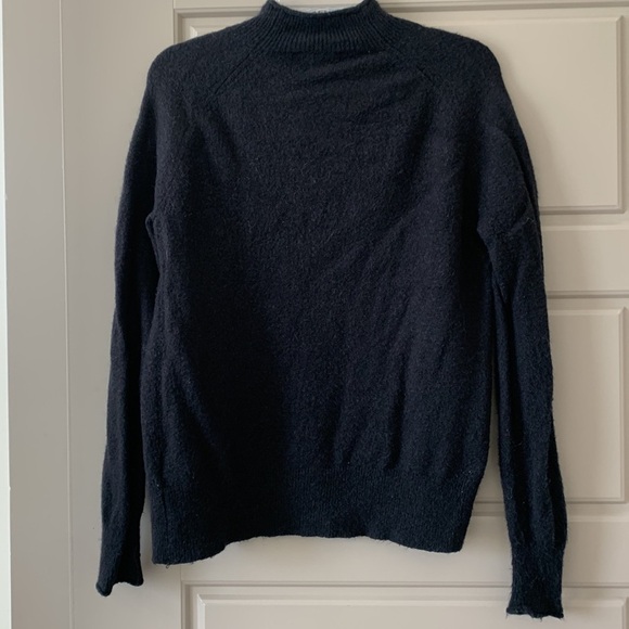 J CREW WOMENS BLACK MOCK NECK SWEATER SMALL MERINO WOOL BD613 - Picture 6 of 6